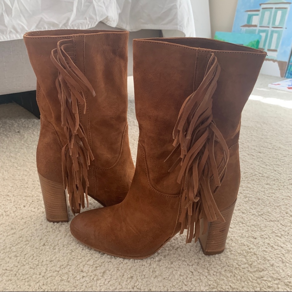 Free People Wild Rose Slouch Fringe Boot